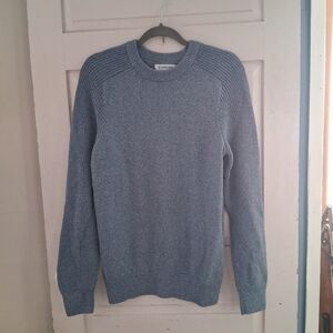 Men's Blue Heather Classic Crew Neck Raglan Sweater Size Small